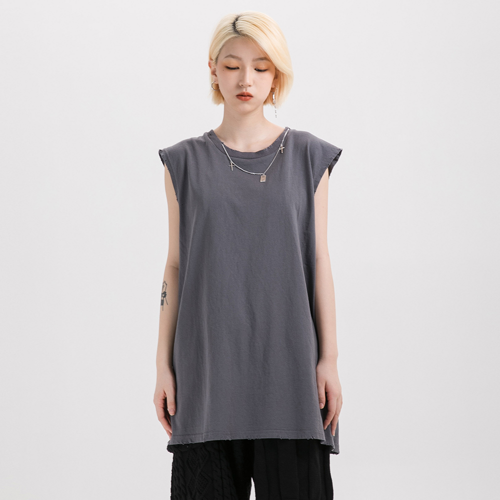 

2021 New Sleeveless Summer Top Clothes Funny Womens Black Shirts Oversized Japanese Casual Streetwear Shirt Clothing Vest Rrcg