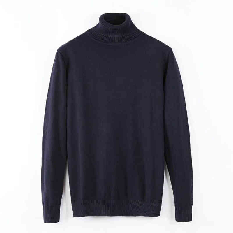 

Men's Sweaters Camisola de caxemira masculina da marca outono inverno macio quente malha pulôver gola alta qualidade com bordado 7DUP, 1# shoe box