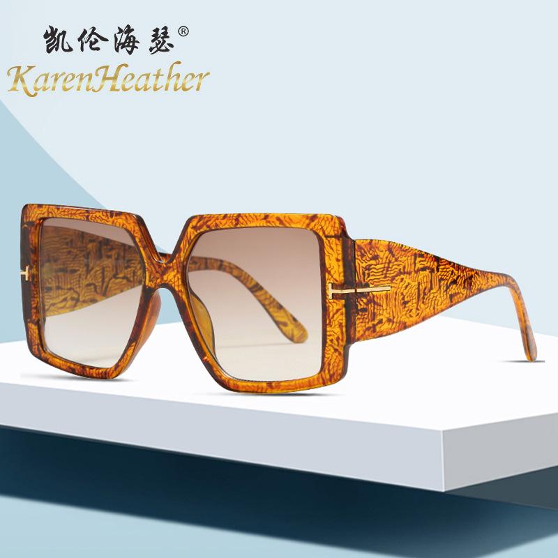 

Sunglasses Big Square Tom Tf Logo Women Men 2021 Brand Designer Trendy Oversized Shades For Feminini Uv400