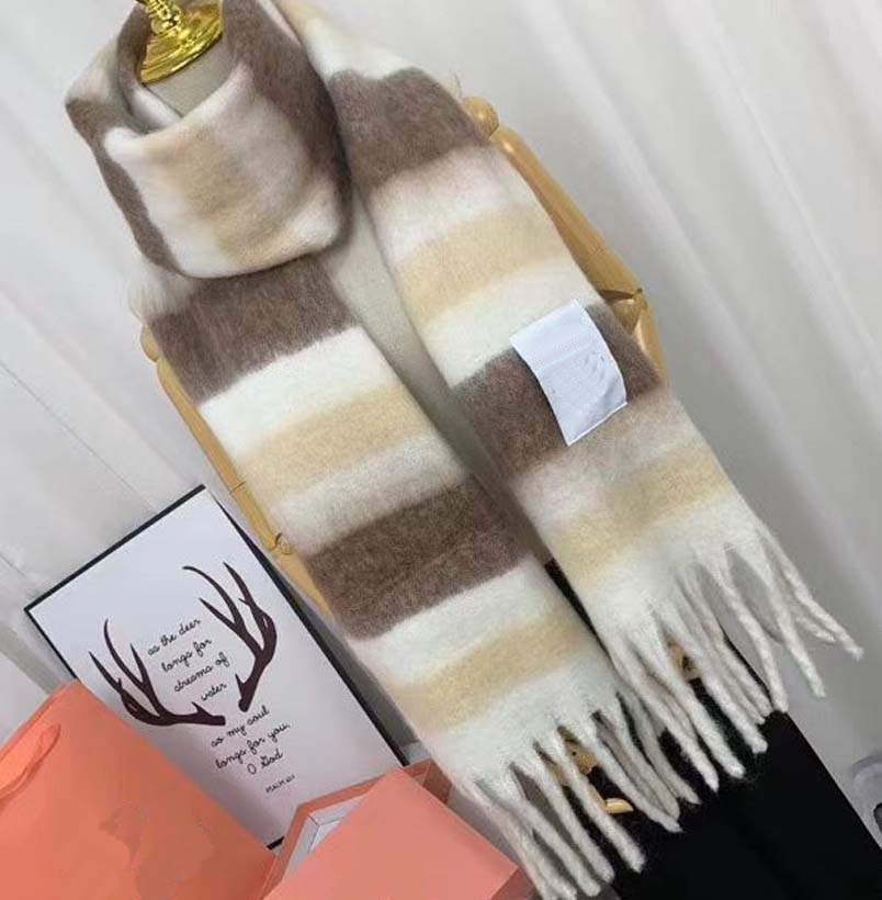 

Designer Scarf Gradient Classic Letter Long Shawl Women Soft Silk Wool Cashmere Scarves with High Qualtiy