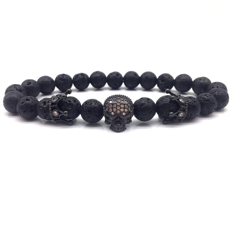 

Crown Skull Bracele New Fashion 2021 Bead Mens Bracelet Classic Simple Stone Bead Charm Bracelet For Men Fahion Jewelry Gift