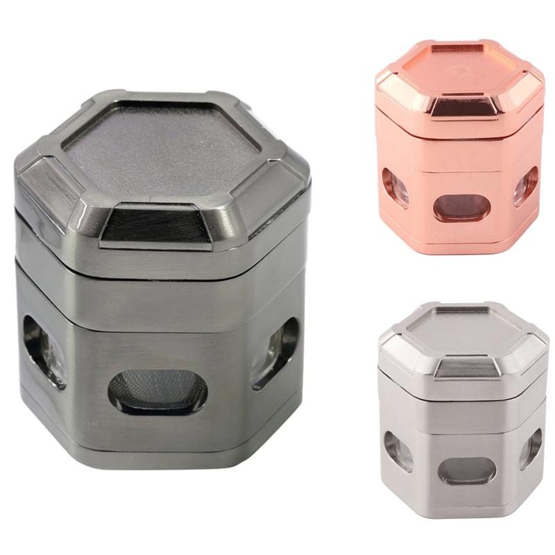 

Spice Grinder Grinder,Zinc Alloy Smoke Grinder Detachable Cutter Transparent Hexagonal