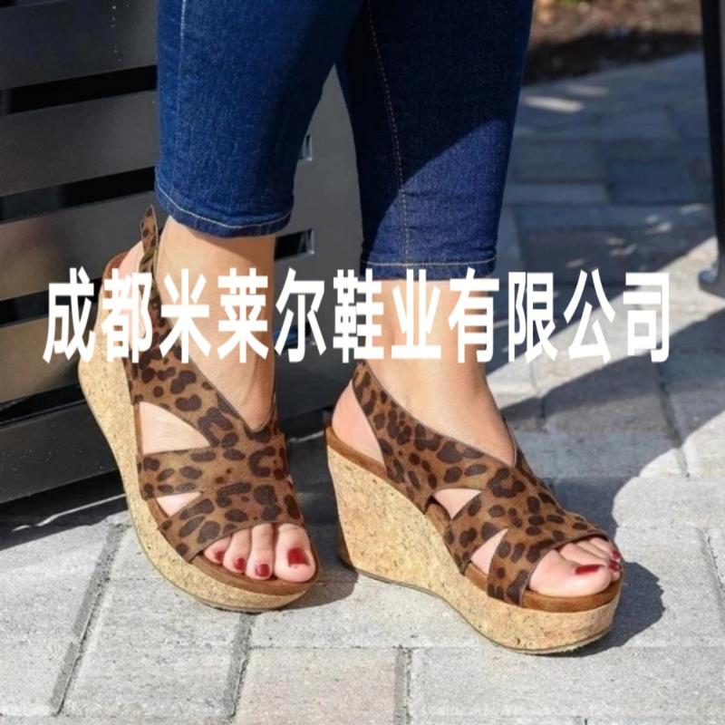 

New Summer Thick Bottom High Heel Women's Shoes Roman Wedges Heel Leopard Platform Sandals Women Beach open toe Shoes, Snakeskin