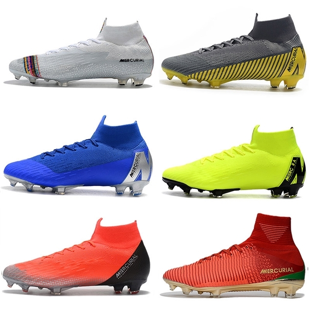 

Mens High Ankle Football Boots LVL UP Superfly 6 Elite FG Soccer Shoes CR7 Mercurial Superfly VI 360 Neymar NJR ACC Soccer Cleats, As photo 8