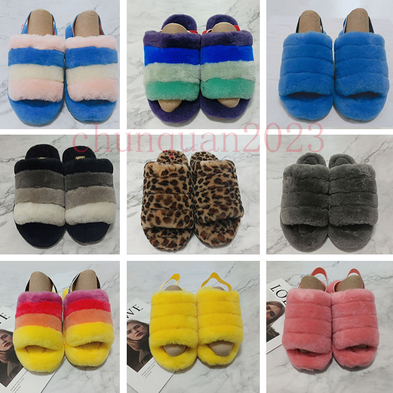 

Women Shoes Hot Items Fashion Luxury Designer Hausschuhe Furry Flip Flop Ladies Interlock Fur Slides Female Classic Plush Slippers, Black