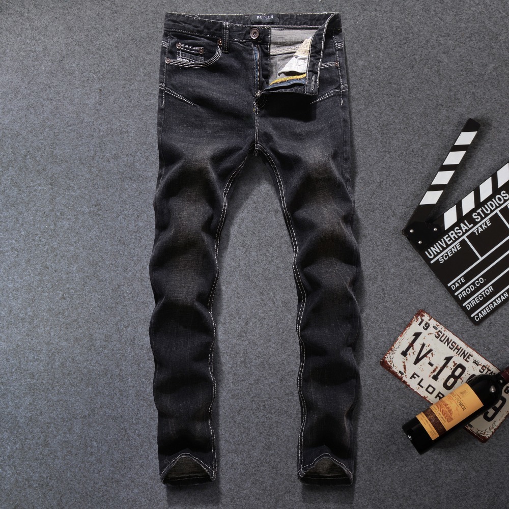 

2021 New Vintage Classical Elastic Ny Fit Black Stretch Denim Pencil Pants Homme Fashion Streetwear Hip Hop Jeans Men N81b