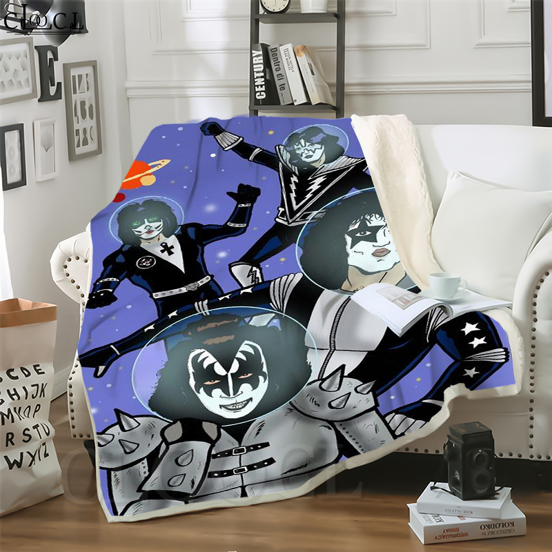 

CLOOCL Hot Shock Rock Kiss Band 3D Print Casual Style Air Conditioning Blanket Teens Bedding Throw Blankets Plush Quilt