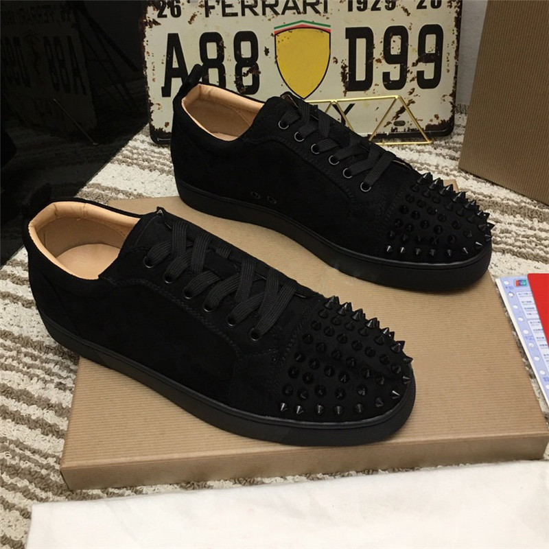 

Men's Ladies Red Sole Spike Sneakers Men's Real Stud shoe Fashion Party Winter Stud Casual Shoes Leather Sneakers 35-47, 14