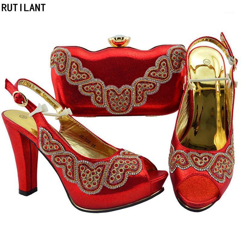 

Arrival Shoes And Bag Set African Sets 2021 Woman Italian Bags In Heels Nigerian With Matching Dress, Green