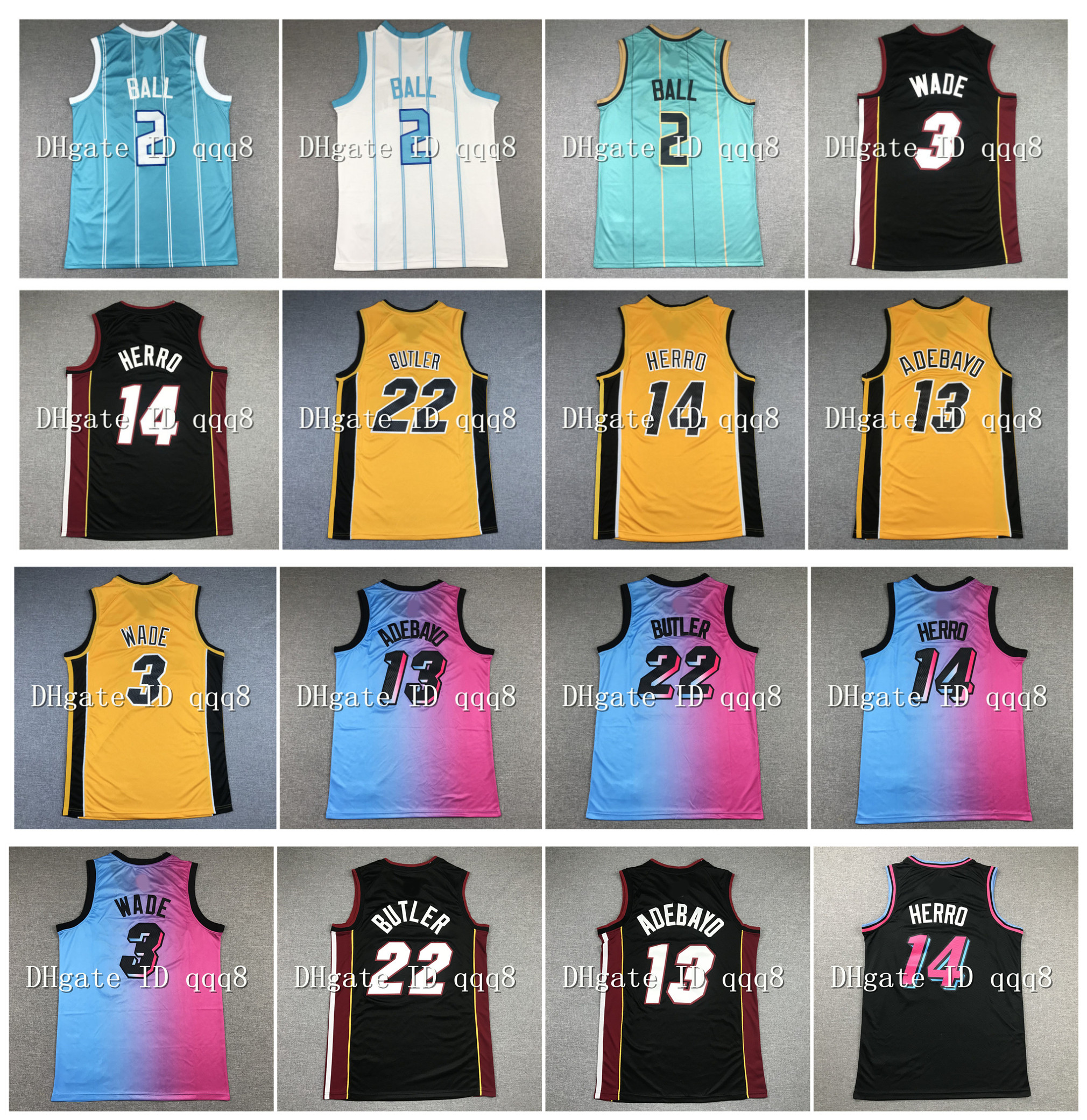 

NCAA 2 LaMelo Ball Jersey Bam 13 Jimmy Tyler 22 Butler Jersey 14 Herro Adebayo Dwyane 3 Wade Stitched Draft Pick City Basketball Jersey, As pic