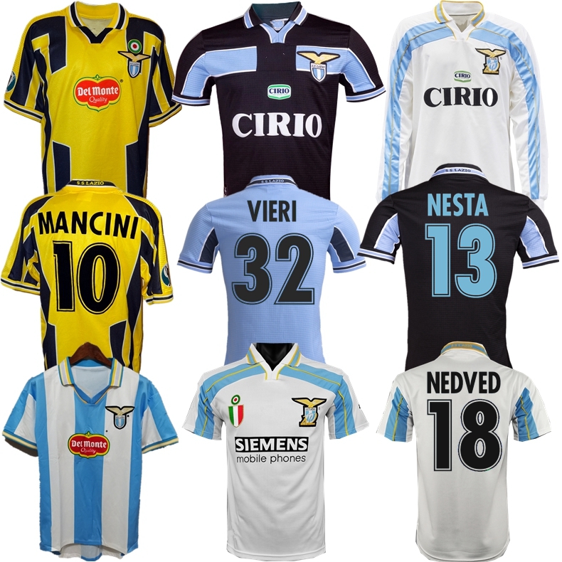 

1998 1999 2000 2001 Lazio retro soccer jerseys Vieri SALAS MIHAJLOVIC VERON STANKOVIC MANCINI NESTA NEDVED INZAGHI vintage football shirt, 98 99 cup jersey