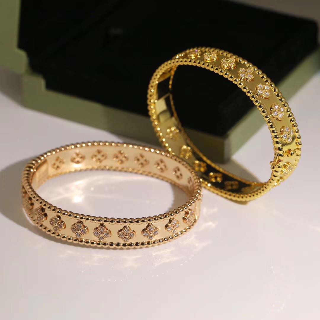

fashion high quality Bangle Four Leaf Clover 3 colors Bracelets Bracelet 18K Gold for Women Girls Valentine's Jewelry-AI