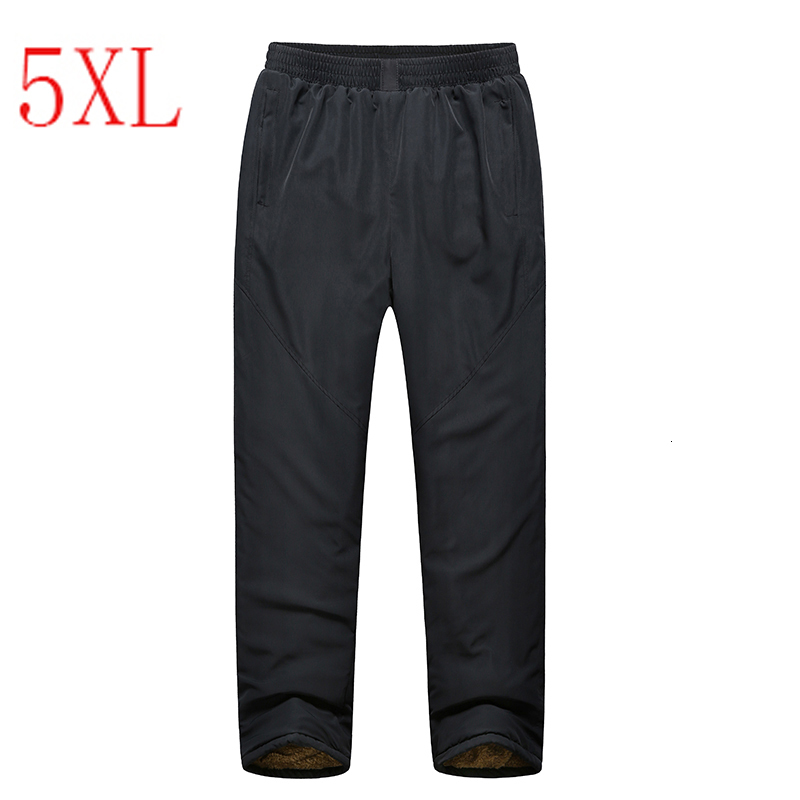 

2021 New Fashion Men Fleece Warm Pants Male Classic Casual High Quality Straight Long Trousers Mans Fit Jogger Stretch Whgp, Black