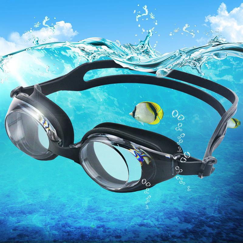 

2 pcs high definition flat goggles silicone waterproof and anti-fog adult swimming goggles UV protection goggles