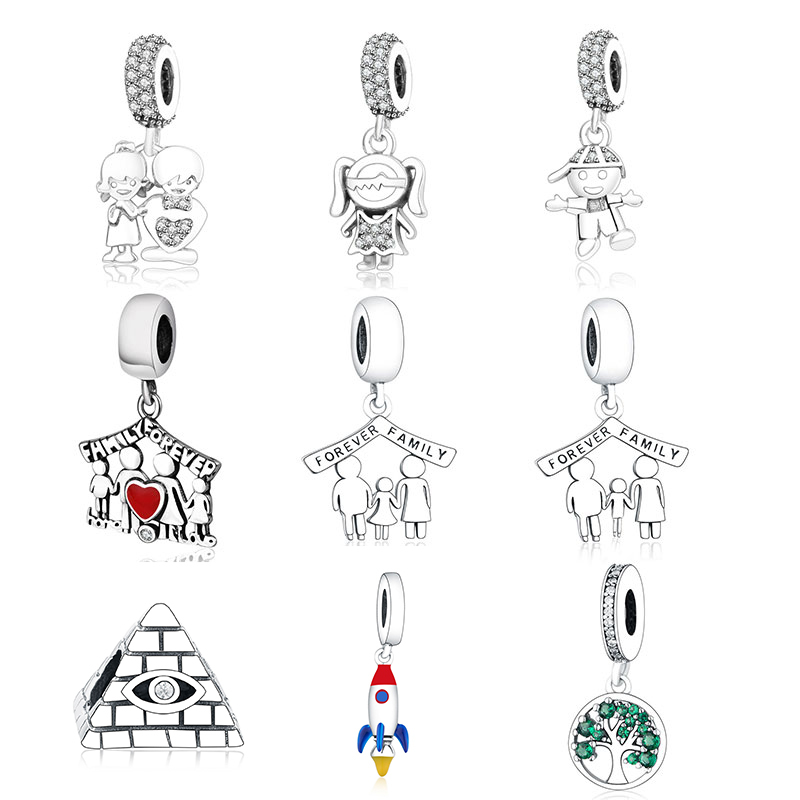 

Fits Original Europe Charms Bracelet 925 Sterling Silver Boy Girl Charm Bead Pendant DIY Jewelry Findings New Design Berloque Q0531