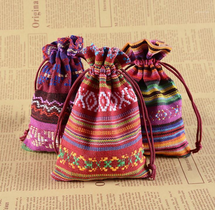 

Gift Wrap 10x14cm Bunt Stripes Tribal Tribe Drawstring Jewelry Bags Pouches SN1720