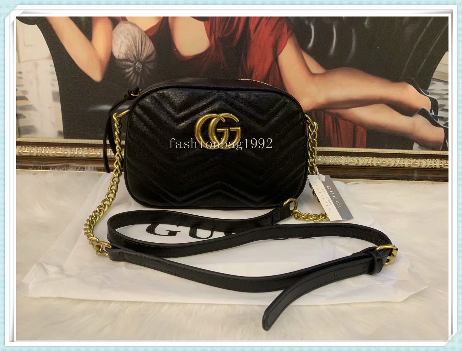 

2021 Fashion Women Shoulder Bag Chain Messenger Bag Designer Handbags Wallet Purse Cosmetic Bags Crossbody Bags Tote gg guci, Red;black