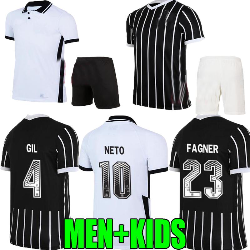 

adult kids 20 21 Corinthians home soccer jerseys 2020 2021 Corinthian away GIL RONALDO LUAN FAGNER PEDRINHO NETO men child FOOTBALL SHIRT, Black;yellow