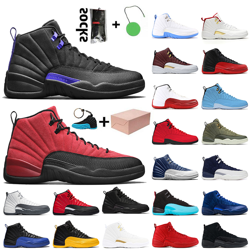 

Shoes Top Quality Retro Dark Concord Jumpman 12 12s Mens Basketball Reverse Flu Game University Gold The Master Taxi Trainers, Bubble wrap packaging