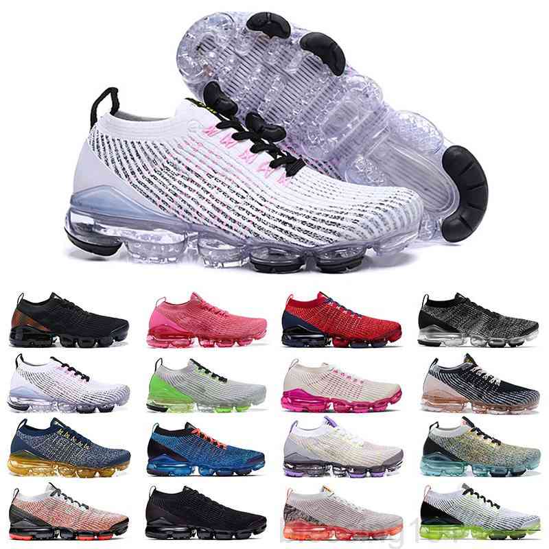 

2018 2019 Chaussures Moc 2 Laceless 3.0 Casual Shoes v3 Triple Black Designer Mens Women Sneakers Fly White knit cushion Trainers TY5C, Color 03