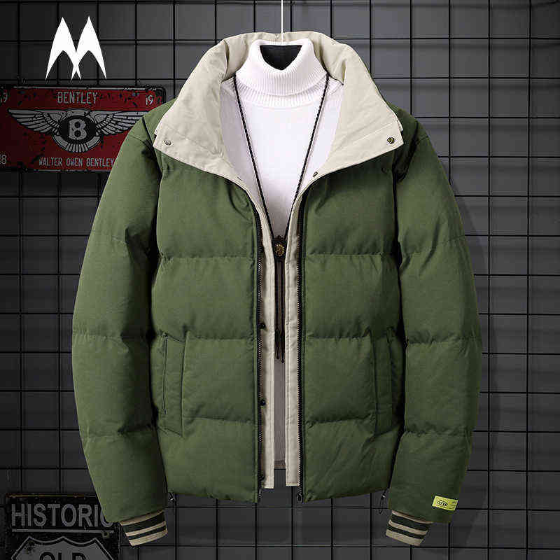 

Winter Thicken Warm Fashion Parkas Men 2021 Street Harajuku Casual Stand Collar Down Cotton Coats Mens Korean Parka Jacket Y1103, Alg-my054black