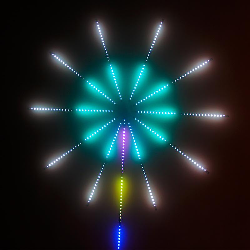 

Strips Outdoor LED Solar Fireworks Lights RGB Festoon Fairy Light Music Control Meteor Lamp Wedding Christmas Room Decor Tape