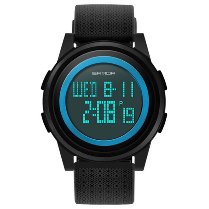 

Wristwatches 2021 Men's Electronic Watch LED Chronograph Sports Fashion Outdoor Waterproof Watches Reloj Hombre, Black black