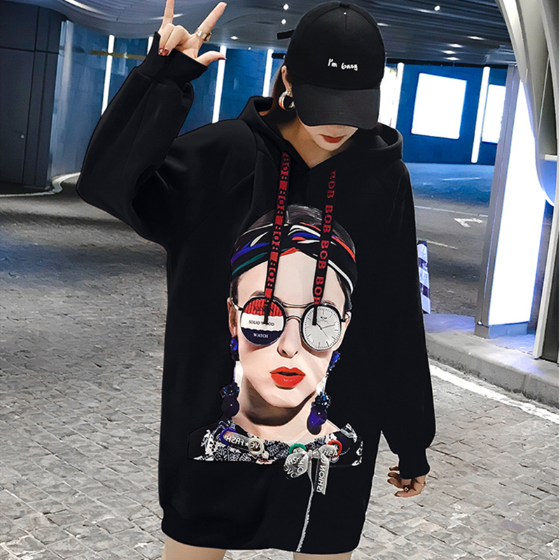 

2021 New Spring Women Cotton Fashion Female Printing Leisure Slim Fit Ladies Splice High Quatily Es Lt102 Kv99, Black