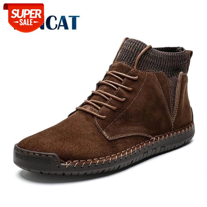 

Brand Winter Warm Men Snow Boots High Quality Cow Suede Man Ankle Boots Fur Men Shoes Plush Autumn Basic Drive Big Size 48 #uB0C