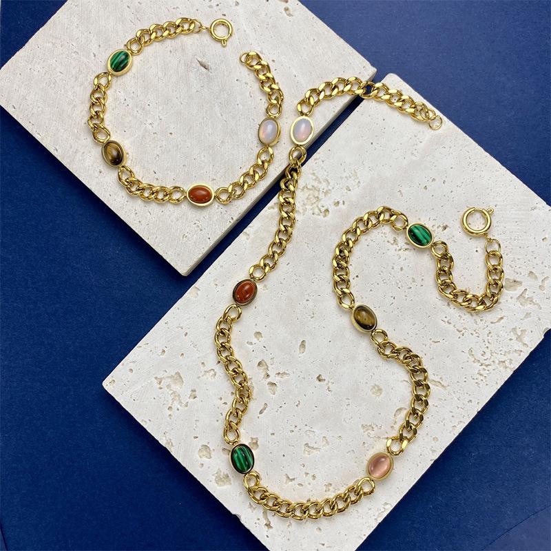 

Bangle 2021 Fashion Jewelry Natural Shell/agate Necklace Set Bracelet For Women Luxury