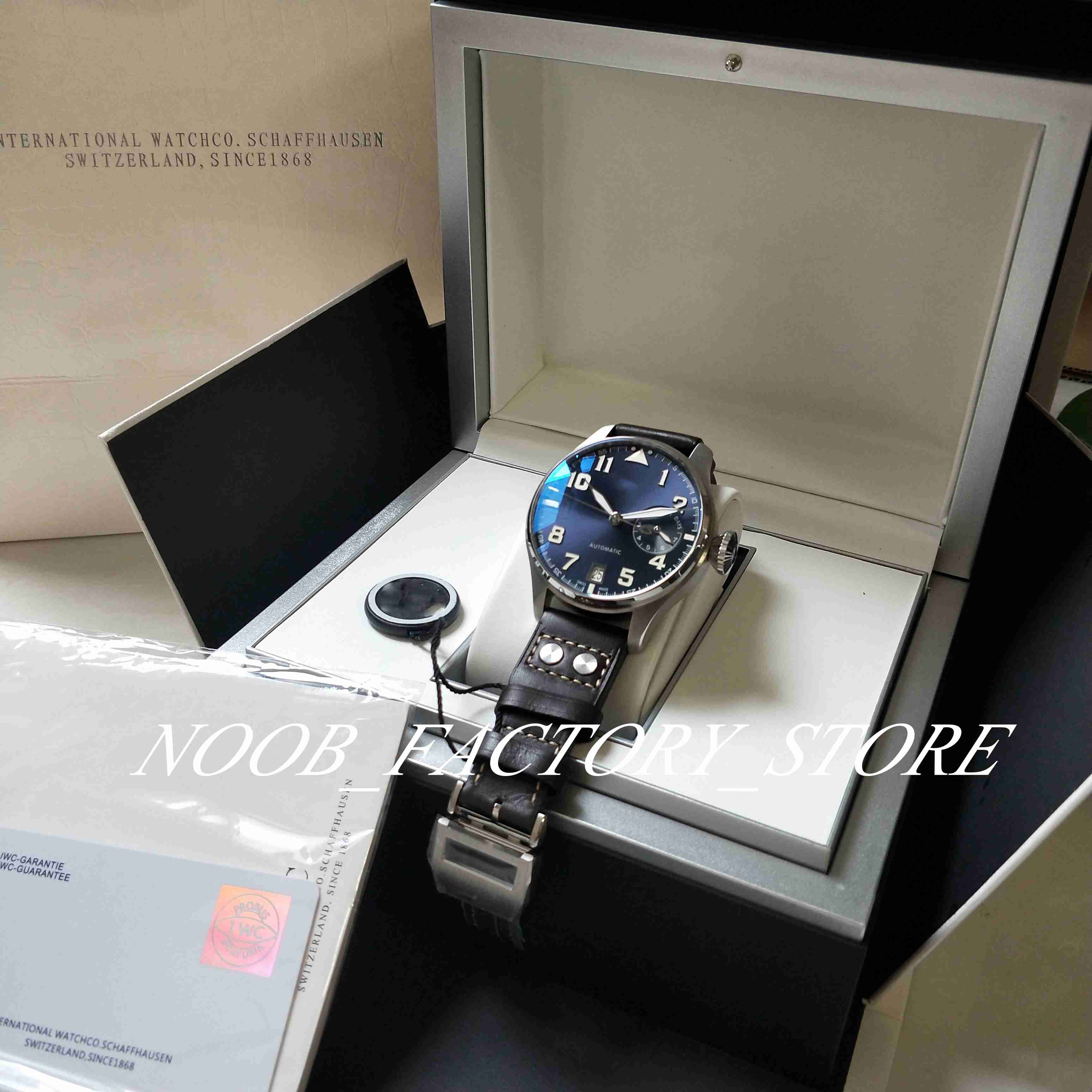 

Super Watches For Men ZFF Factory The Little Prince Cal.51111 Automatic Movement Blue Dial Power Reserve Sport Pilot Mens Watch 500916 Wristwatches Leather strap, 01