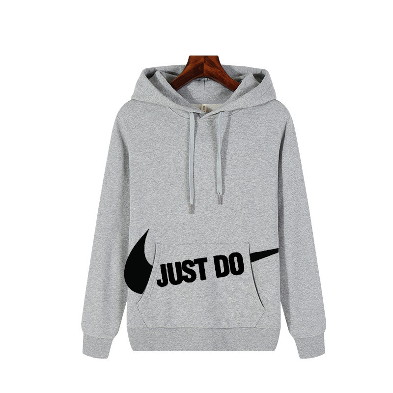 

2021 new couple outdoor sports hiking camping fishing jogging fashion comfortable solid color + letter LOGO hooded sweater, Blue;black