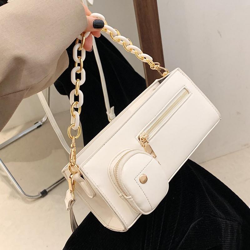 

Ladies New Fashion Brand Chain Design Shoulder Bag 2021 Popular Camera Bag Multi-pocket Handbag Women Solid Versatile Bags, Black