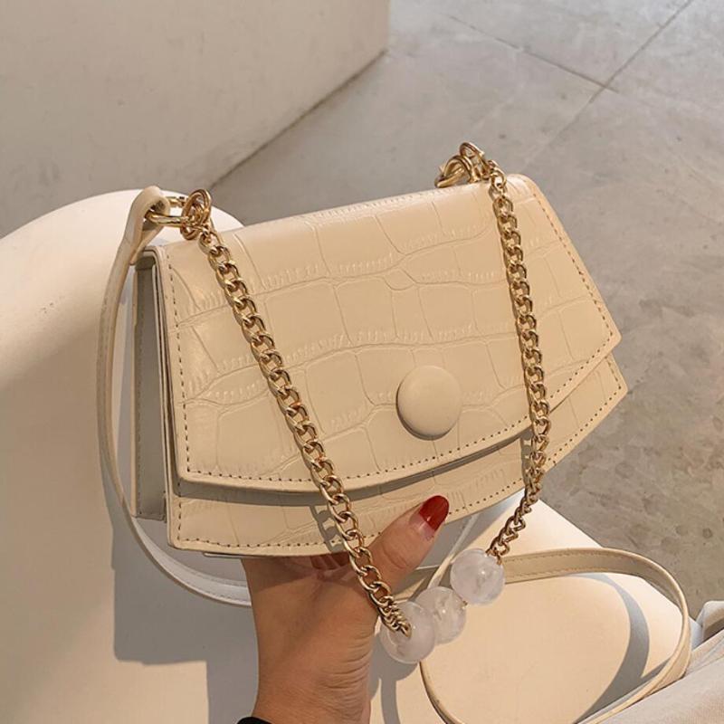 

Stone pattern Small Armpit bag 2021 Fashion New High quality PU Leather Women's Designer Handbag Chain Shoulder Messenger Bag, Black