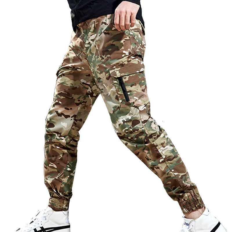 

2021 New Brand Fashion Streetwear Casual Camouflage Jogger Tactical Trousers Men Pants 0q9x, Dark camo