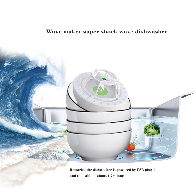 

Mini electric wave maker super shock wave dish washer, portable household fruit and vegetable cleaner