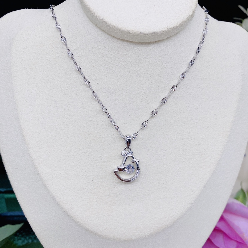 Xianlan141 Necklace Sterling Silver Snow Spline Contracted 925 Sterling Silver Zodiac Chicken Pendant Girlfriend Gifts On Valentin-image-706517893