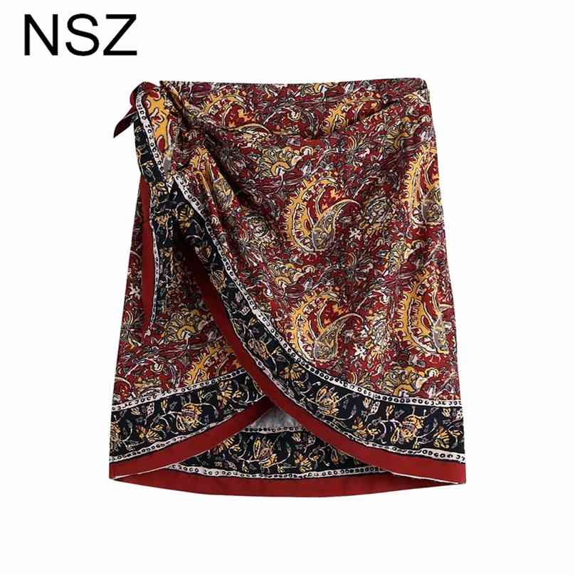 

NSZ Women Print Irregular Swimwear Cover Up Wrap Skirt Vintage Beach Wear Bikinis Beachwear Swimsuit Sarong 210629, 32-1