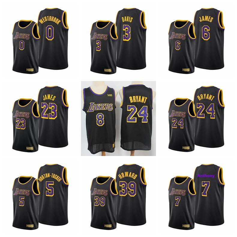 

2020-21 Men Jersey LeBron James Anthony Russell Westbrook Davis Carmelo Anthony Bryant Earned, Black;red