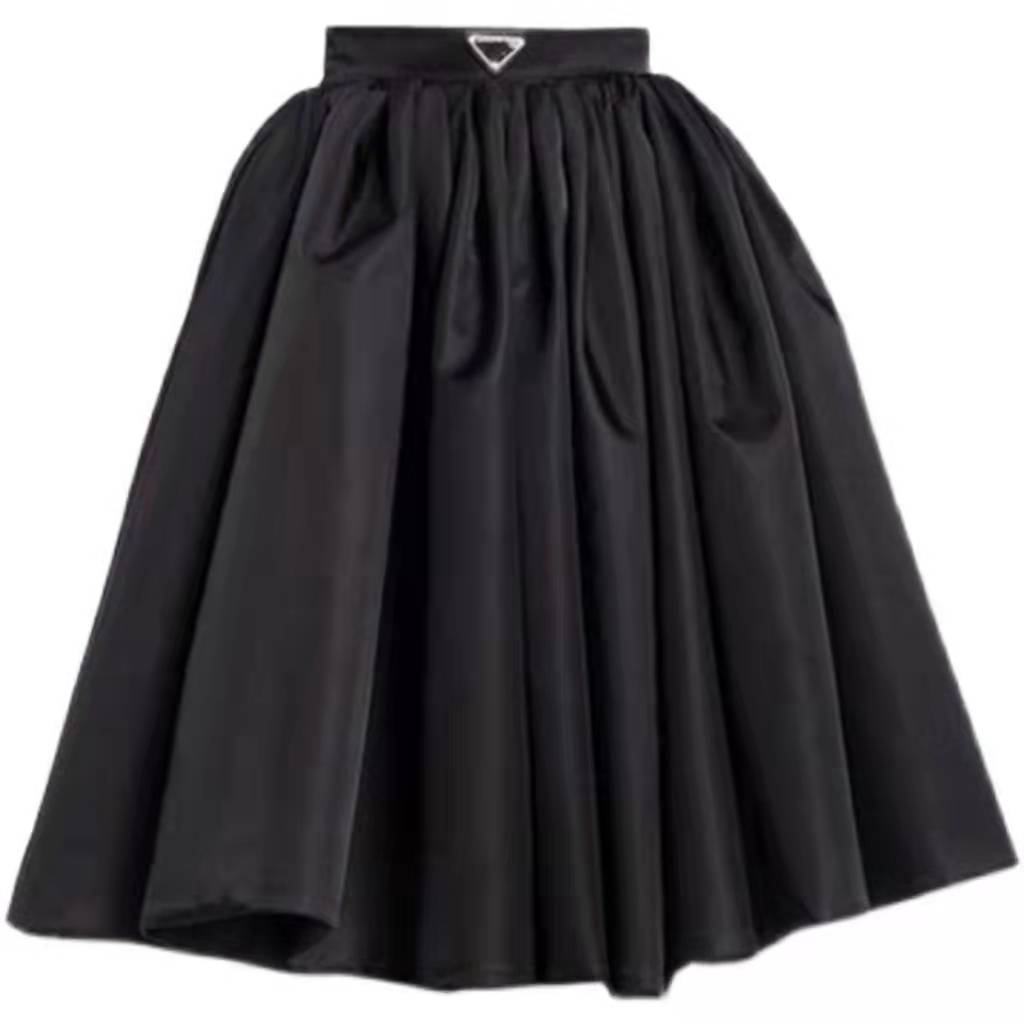 

Classic skirts women searly spring new nylon high waist wrinkled fluffy skirt simple casual versatile