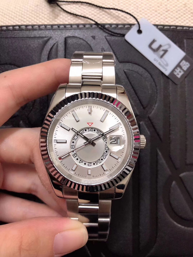 

ST9 Steel Mens Watches GMT Automatic Movement Small Dial Calendar Full Work 42mm Watch Stainless Sky Dweller Luminous Business Wristwatches, No watch only for shipping cost