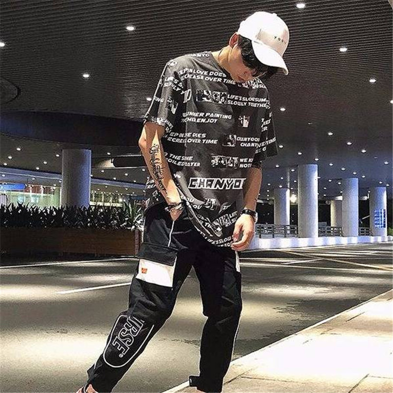 

2021 New Cool Streetwear Half Sleeve O-neck t Shirt Printed Famous Brand Men Hip Hop Masculine Tshirt Boys Vq3e