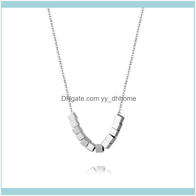 

Chains Necklaces & Pendants Jewelrychains Fashion Elegant Quadrate Necklace Stainless Steel Gift For Women Daily Party Dating Jewelry Choker