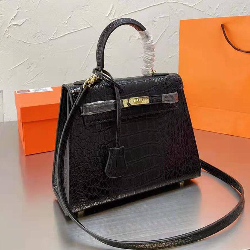 

Ladies Fashion Wallet Hand bags Luxury Designer Crossbody Genuine Leather Bag High Quality Leathers women Lock Clutch, Brown