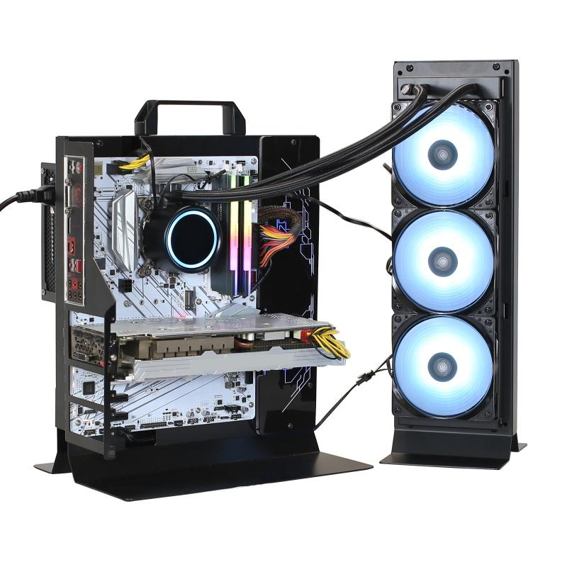 

Fans & Coolings External Water Cooling Dock Bracket For ITX Computer Case Laptop 240 360mm Cooler Radiator Multifunction Stent EXWCD-240/360