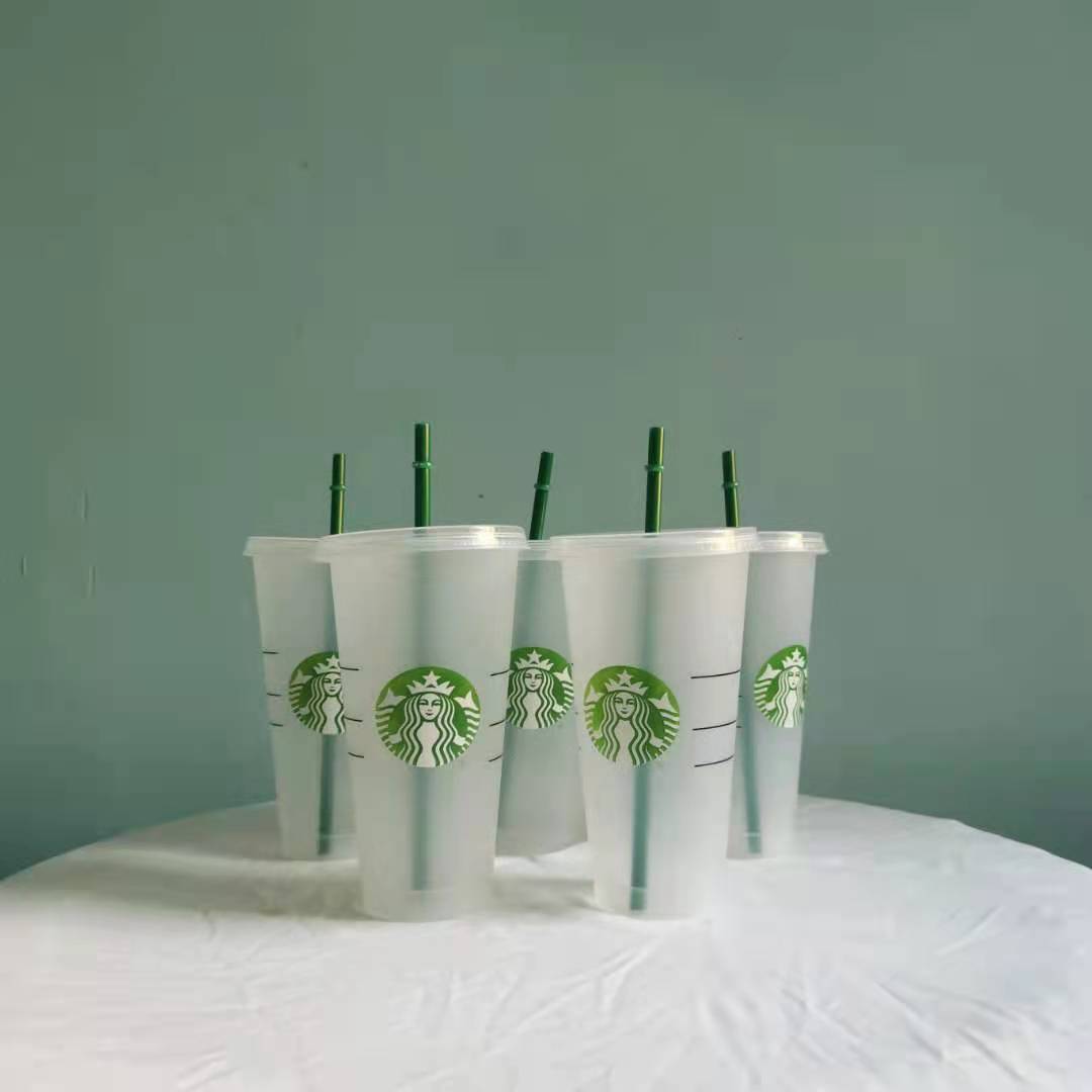

Starbucks mug 16oz Tumblers Mugs Plastic Drinking Juice With Lip And Straw Magic Coffee Custom Transparent Cups Free DHL