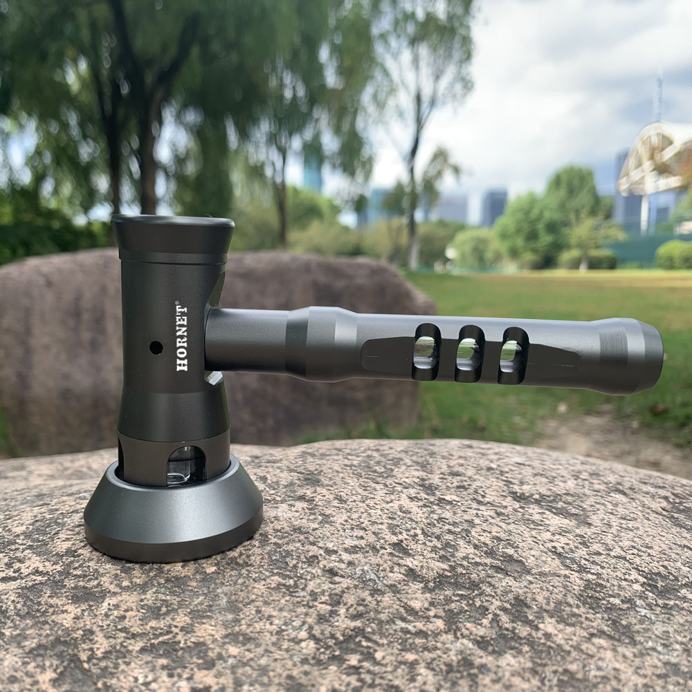 

HORNET Premium Aircraft Aluminum Smoking Water Pipe 136MM Glass Bowl Metal Tobacco Herb Pipes Hookah Shisha Smoke Water Pipe C0310