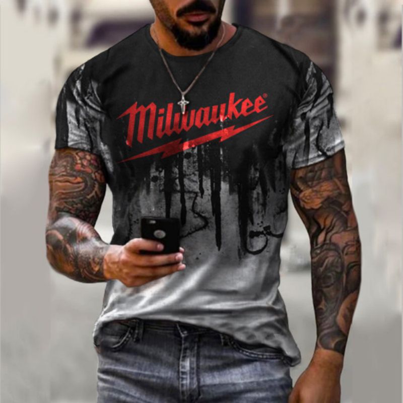 

BUCKS original 3D printing T-shirt unique fashion beautiful breathable comfortable daily party travel visual impact Gothic Style Mens short sleeves, Black