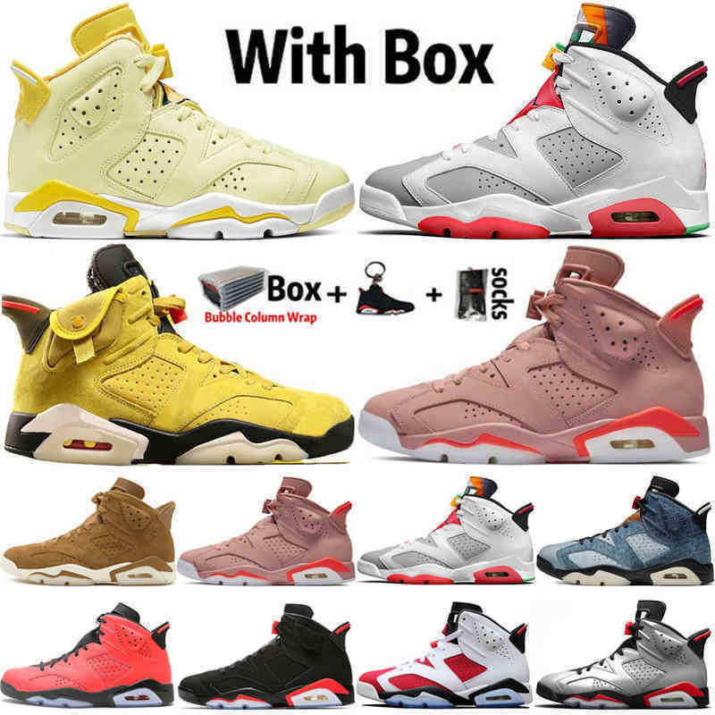 

2021 High OG Airs UNC 6 6s Mens Basketball Shoes Floral Hare Travis Scotts Black Cat Sports Trainers Retro Sneakers Size 13, 15