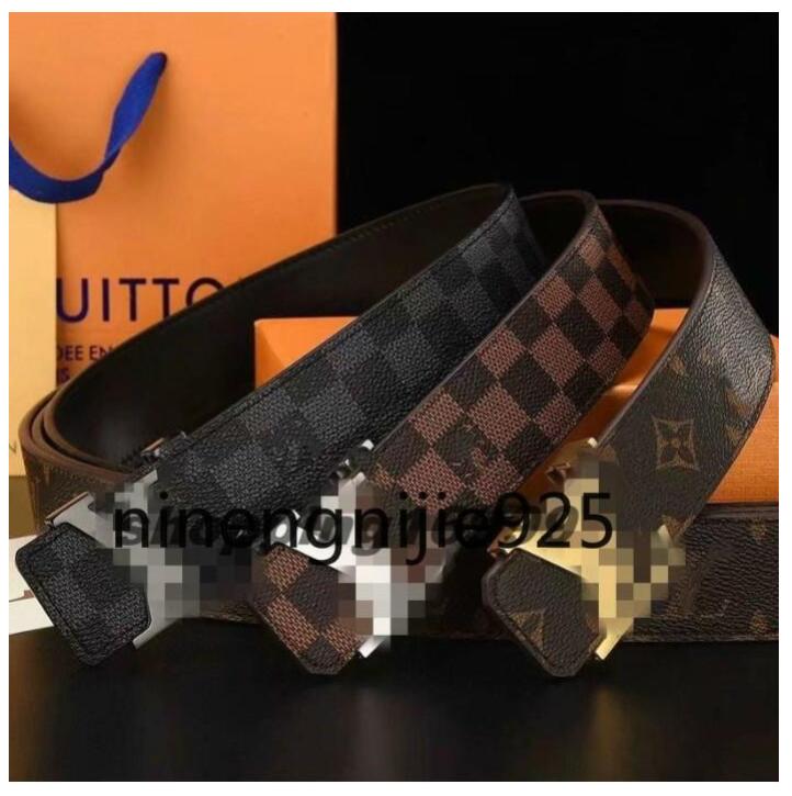 

2022 Fashion Big Louisbuckle genuine leather belt NO box designer v men women high quality mens belt 000, Black;brown